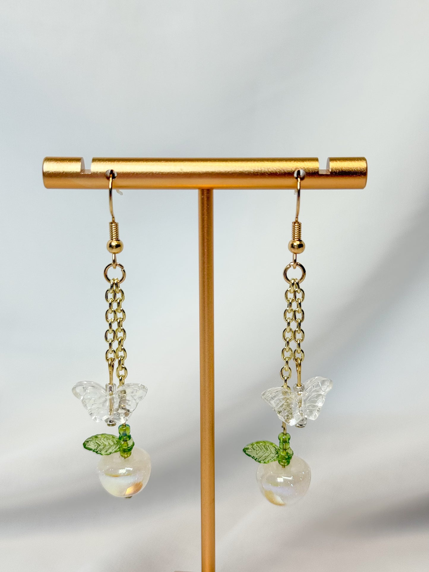 Sparkling Golden Delicious Dangle Earrings
