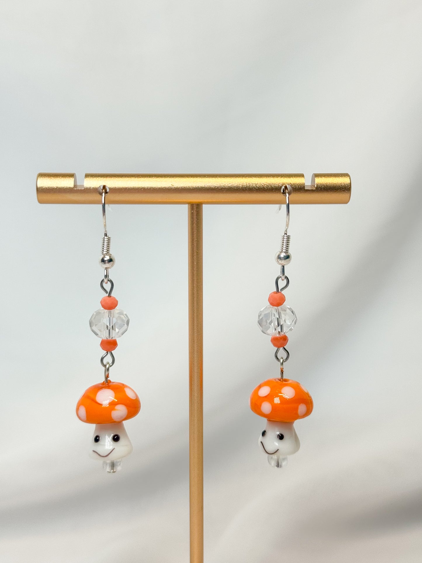 Orange Mushroom Earrings