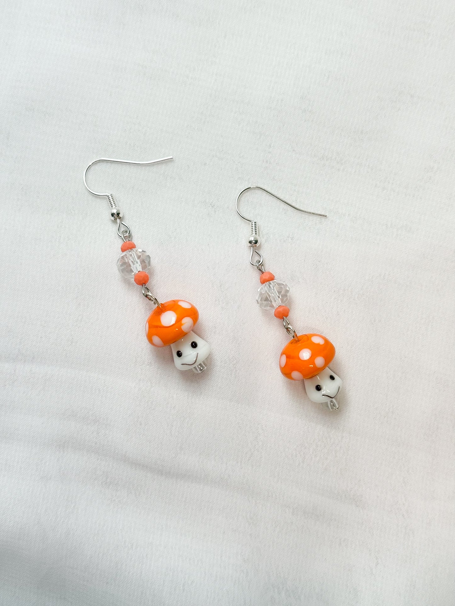 Orange Mushroom Earrings