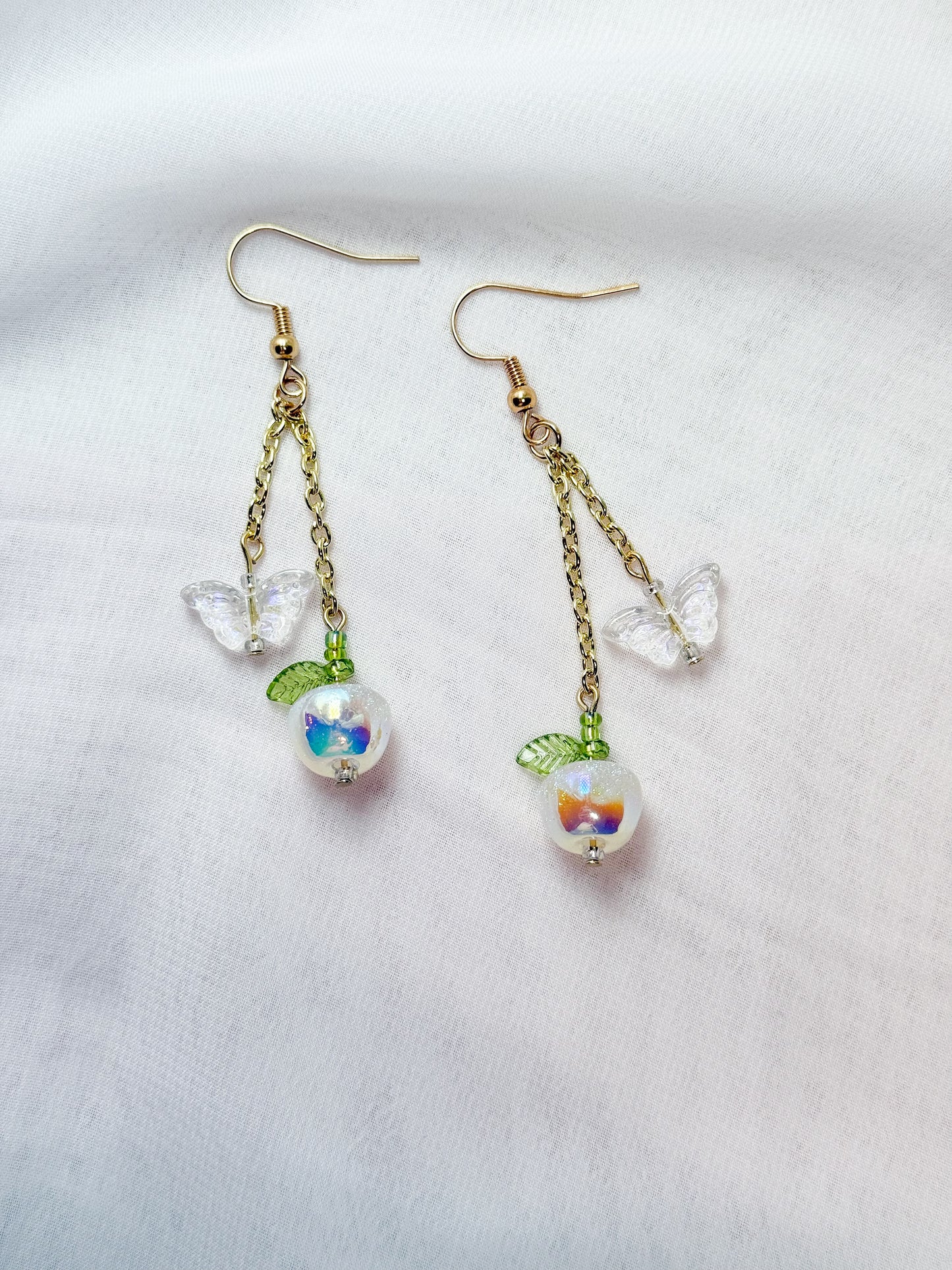 Sparkling Golden Delicious Dangle Earrings