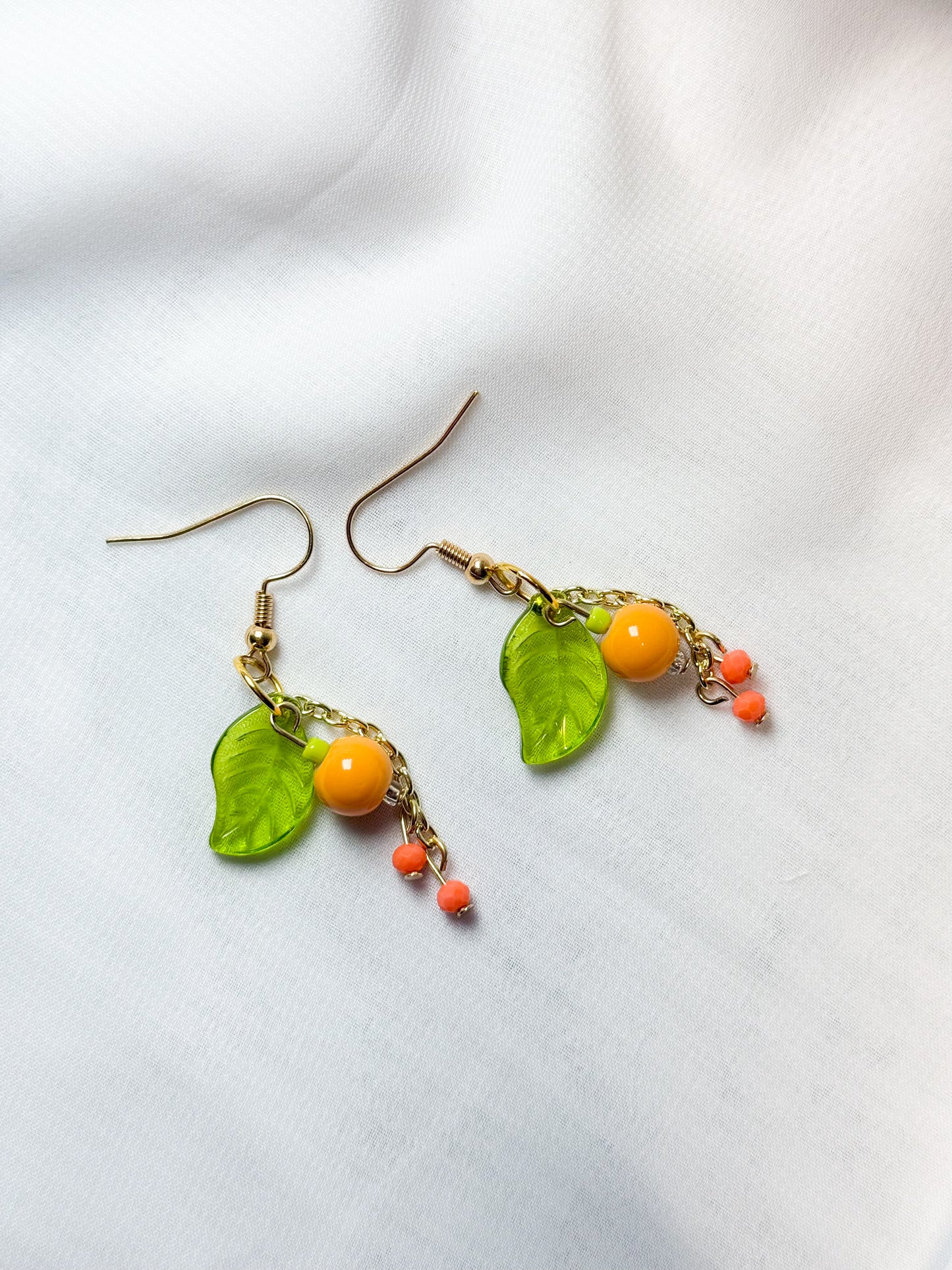 Orange Fruit Dangle Earrings