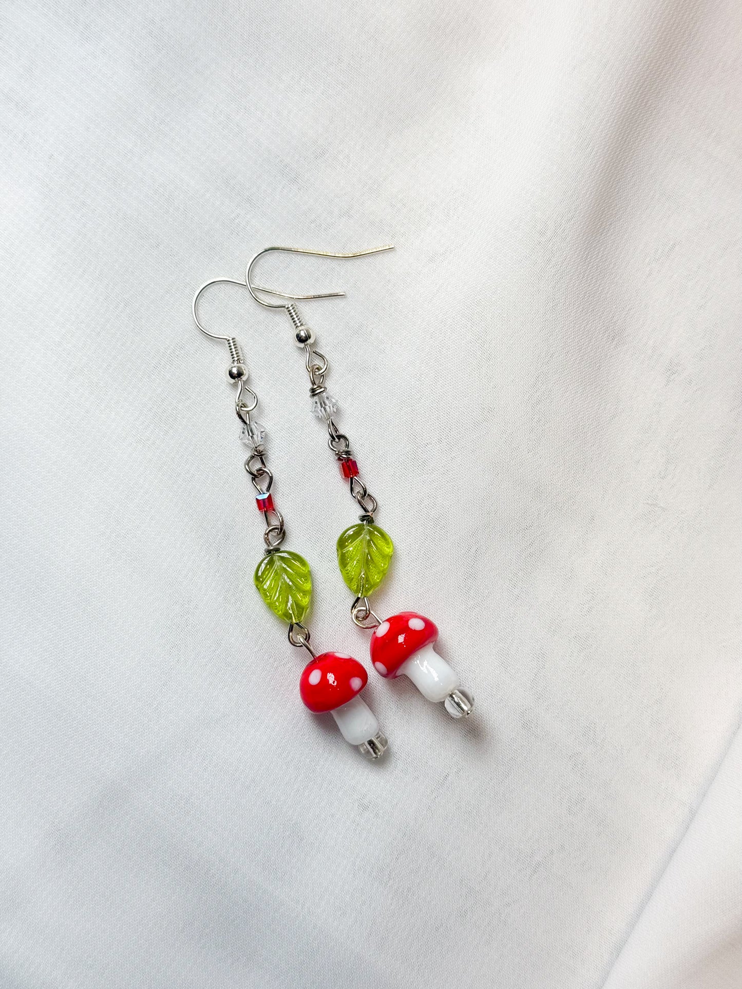 Dainty Mushroom Dangle Earrings