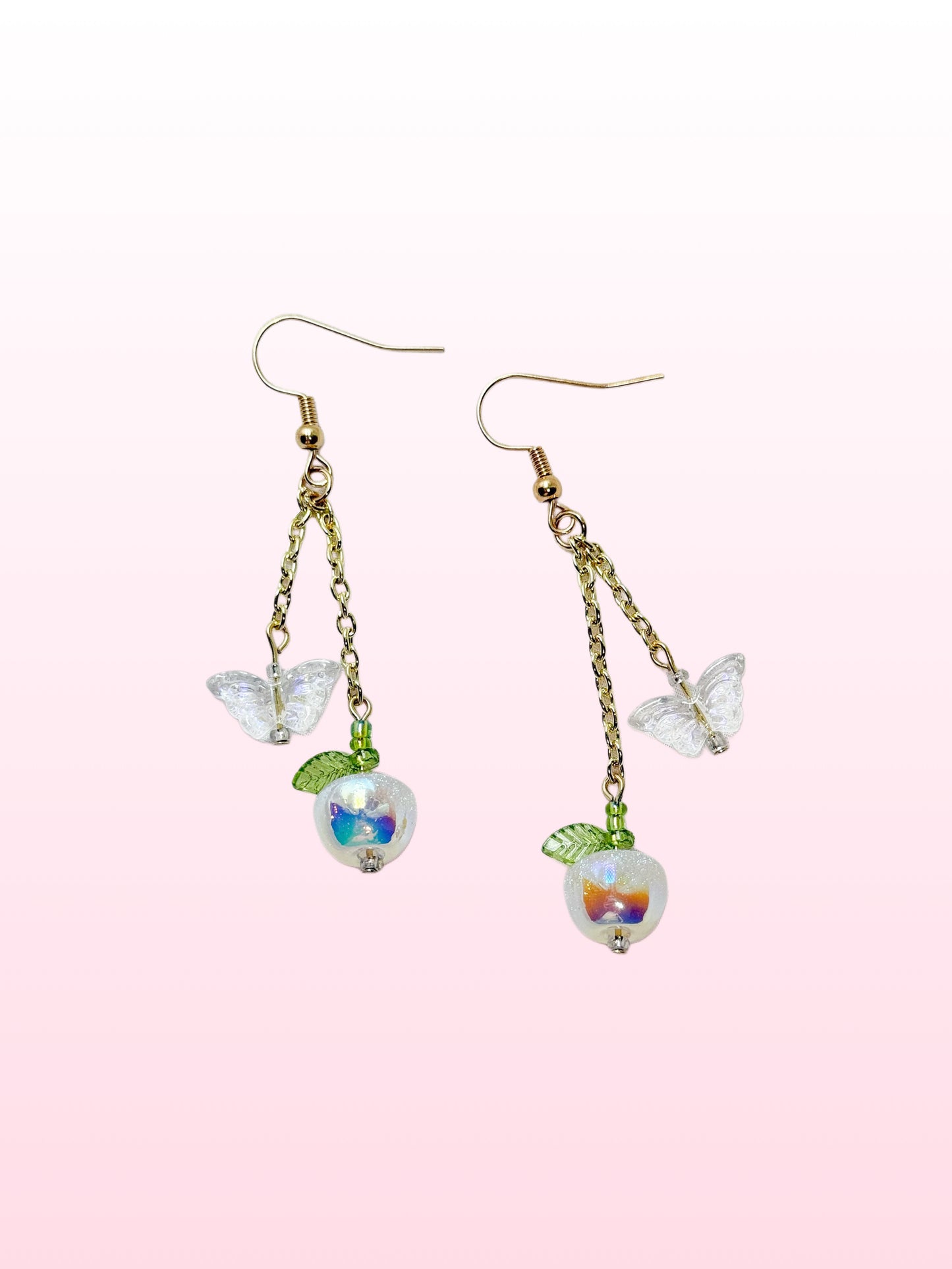 Sparkling Golden Delicious Dangle Earrings